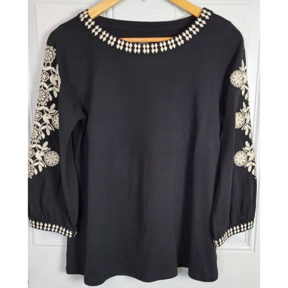 J. Jill Pure Jill Organically Grown Cotton Embroidered Top Size XS - Picture 1 of 6